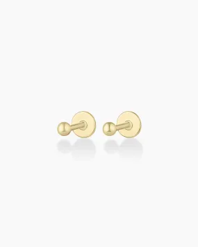 14k Gold Newport Flat Back Studs