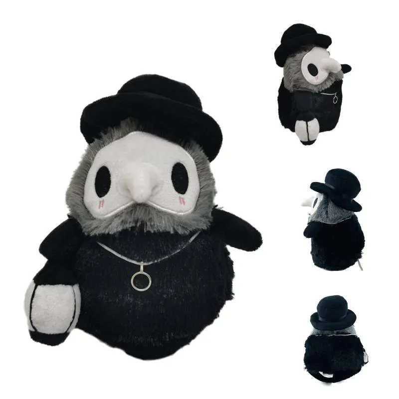 20cm Cartoon Animal Plague Doctor Stuffed Plush Toy Halloween Decoration Beak Doctor Party Prom Props Luminous Horrible Granny