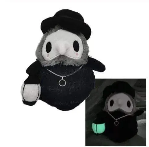 20cm Cartoon Animal Plague Doctor Stuffed Plush Toy Halloween Decoration Beak Doctor Party Prom Props Luminous Horrible Granny