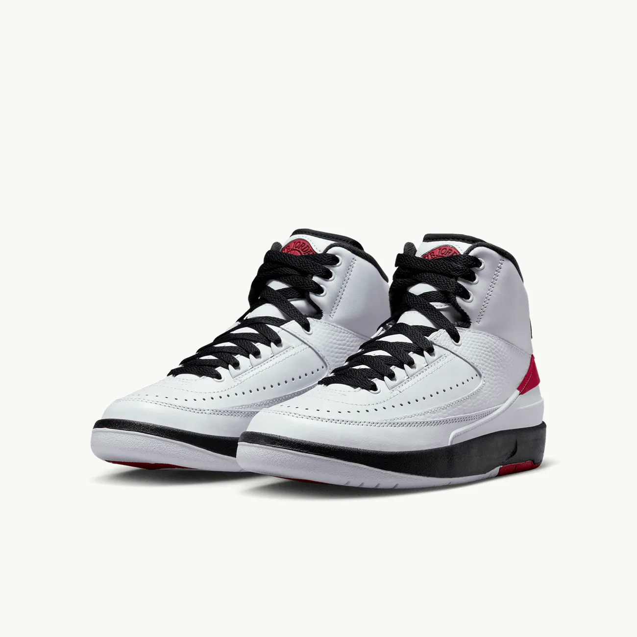 AIR JORDAN 2 RETRO GRADE SCHOOL WHITE VARSITY RED BLACK