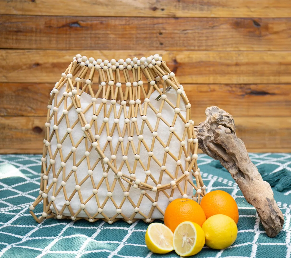 Alana Bamboo Tote Bag in Natural