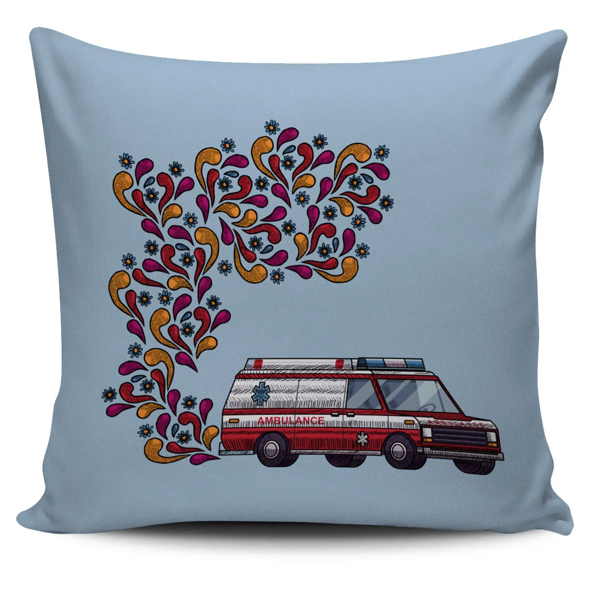 Ambulance Doodle Pillow Cover