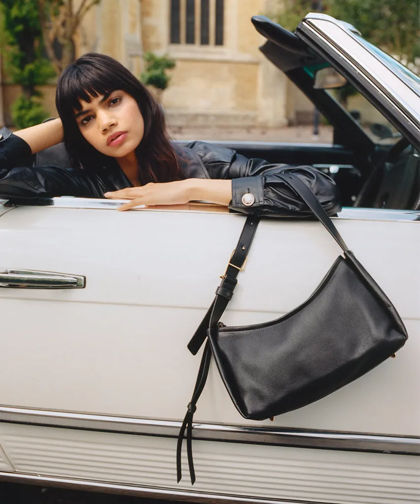 AUDRI SHOULDER BAG BLACK LEATHER