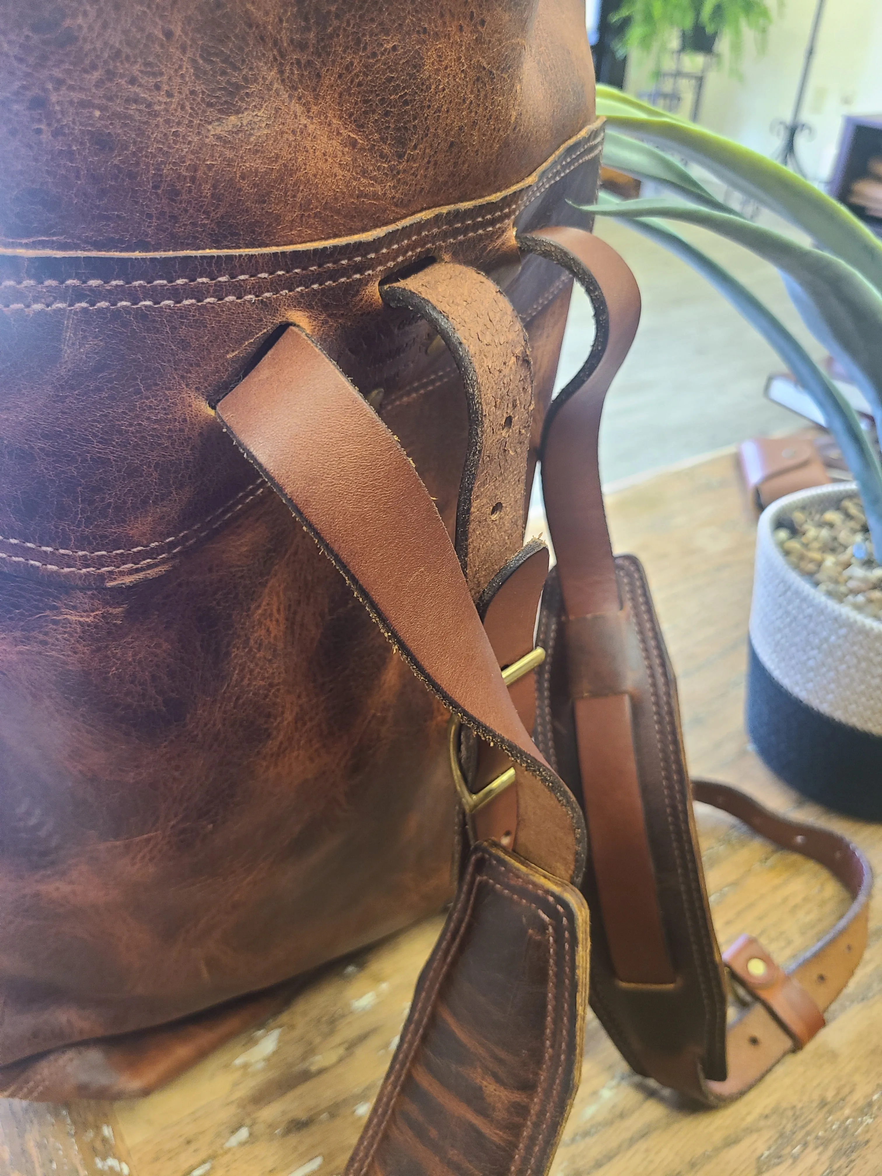 Ben Geisler Leather Cowhide Travel Rucksack