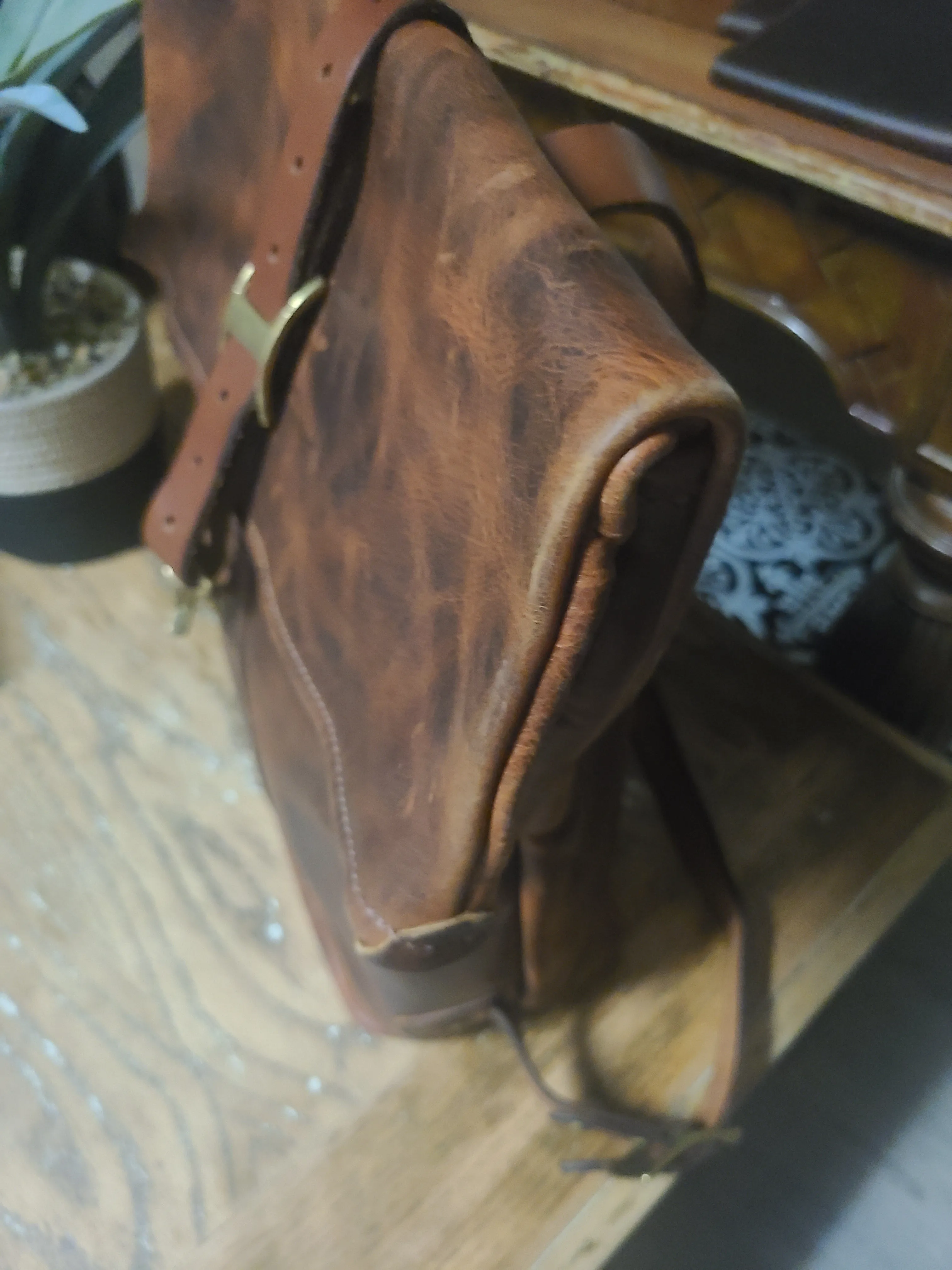 Ben Geisler Leather Cowhide Travel Rucksack