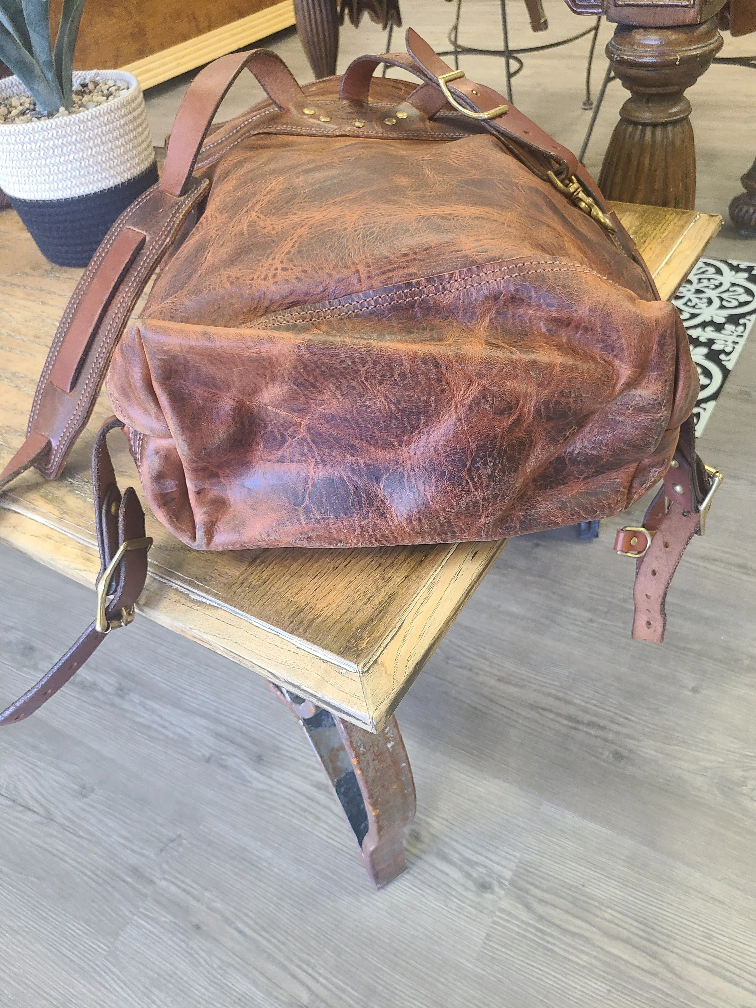 Ben Geisler Leather Cowhide Travel Rucksack