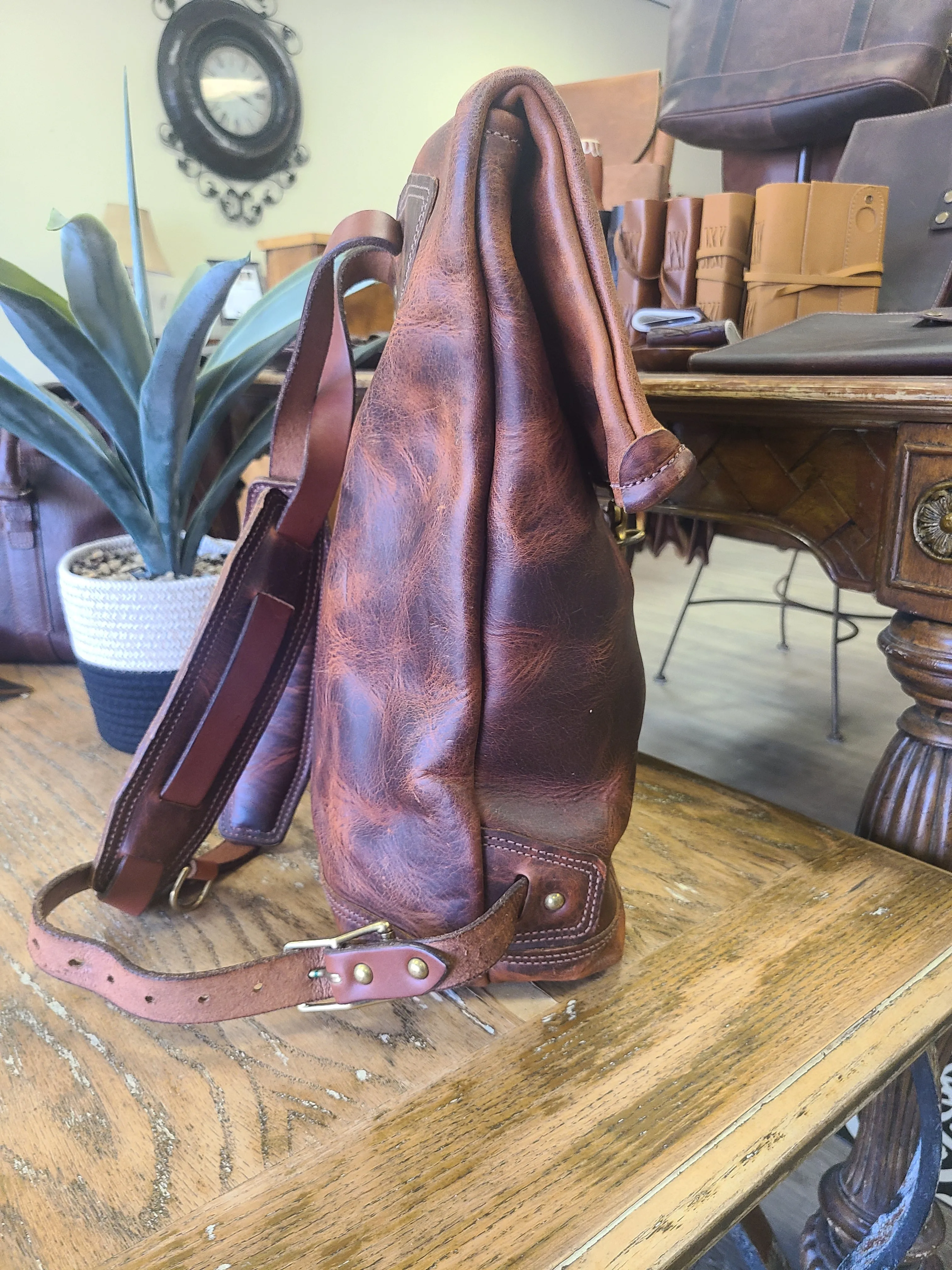 Ben Geisler Leather Cowhide Travel Rucksack