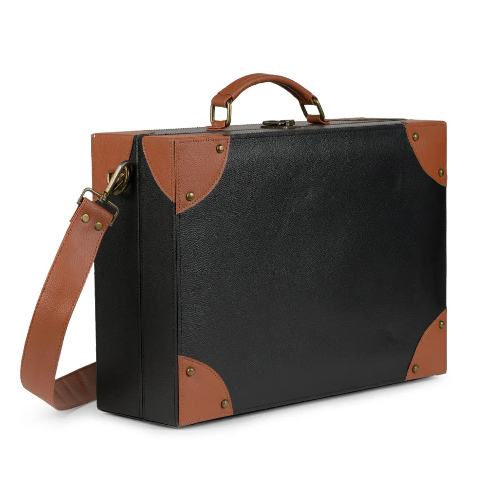 Black brown Laptop briefcase