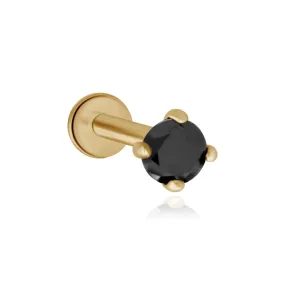 Black Diamond Flat Back Earring