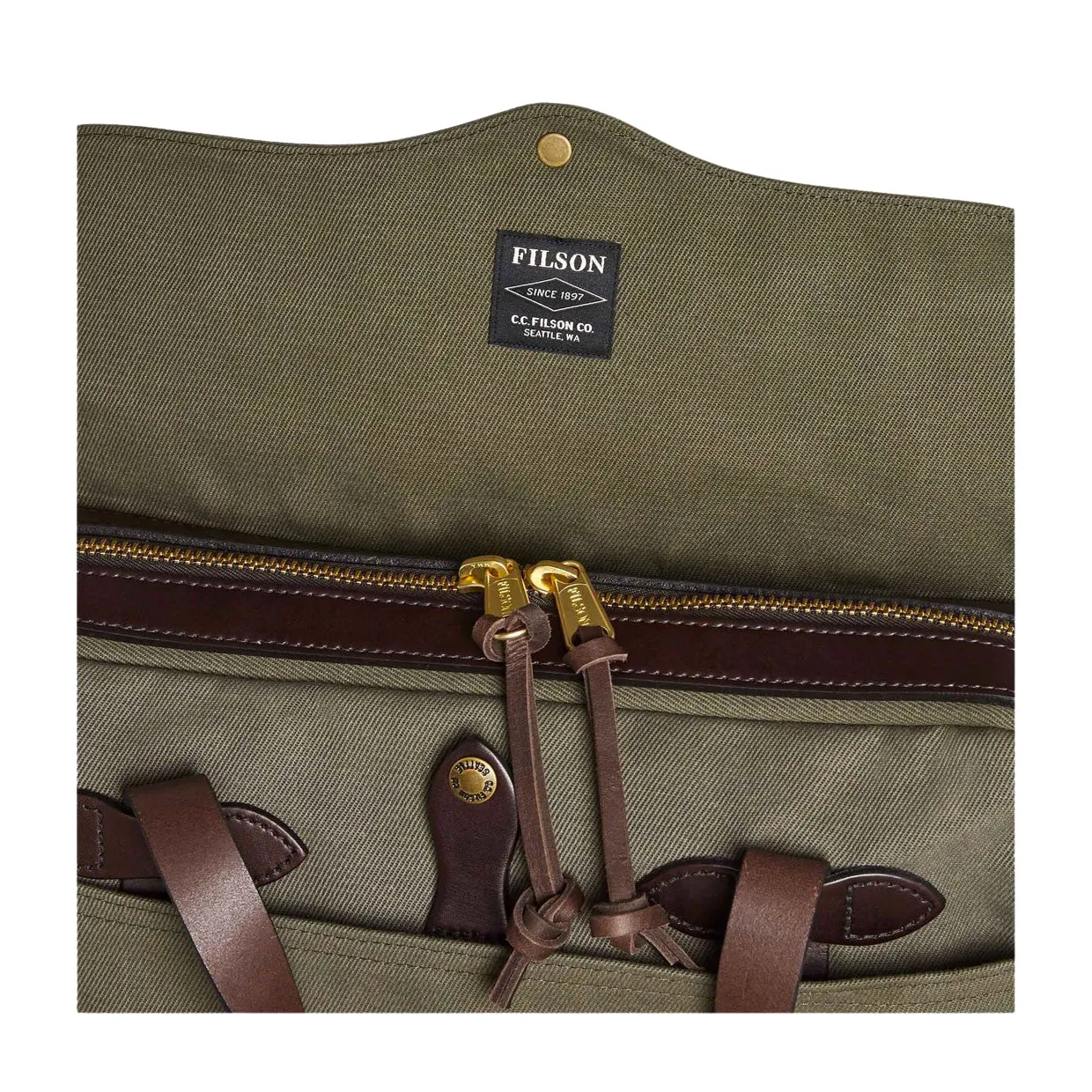 Borsa Filson Rugged Twill Original Briefcase Verde