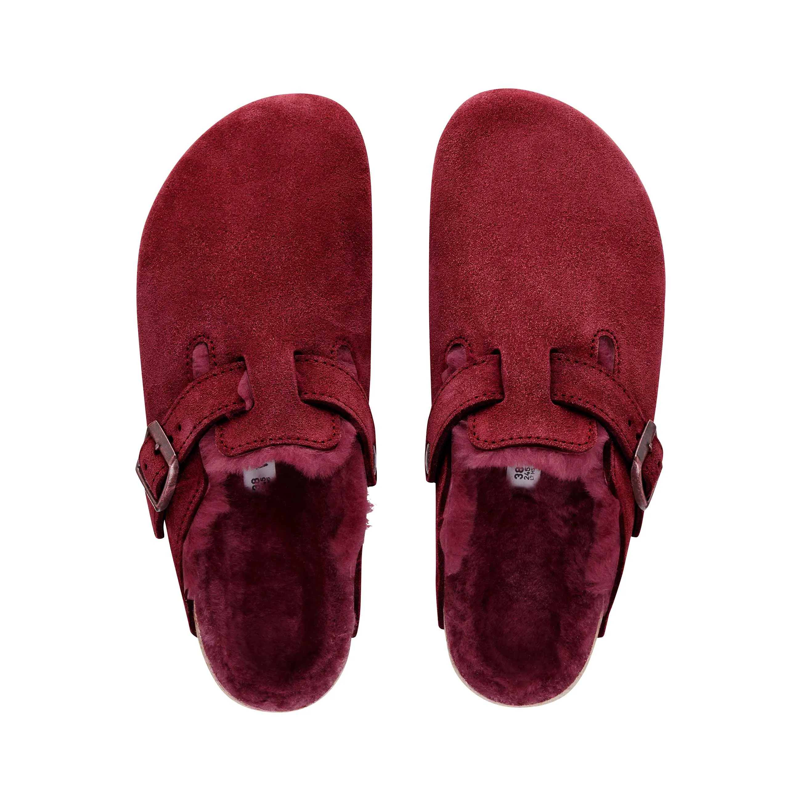 Boston Maroon Suede Leather/Shearling