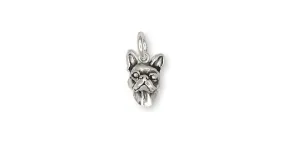 Boston Terrier Charm Jewelry Sterling Silver Handmade Dog Charm DO1H-C