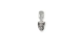 Boston Terrier Charm Slide Jewelry Sterling Silver Handmade Dog Charm Slide BO1-PNS