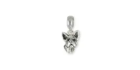 Boston Terrier Charm Slide Jewelry Sterling Silver Handmade Dog Charm Slide BT19-PNS