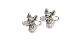 Boston Terrier Cufflinks Jewelry Sterling Silver Handmade Dog Cufflinks BT7-CL