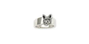 Boston Terrier Ring Jewelry Sterling Silver Handmade Dog Ring BT18H-R