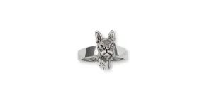 Boston Terrier Ring Jewelry Sterling Silver Handmade Dog Ring CH3-R