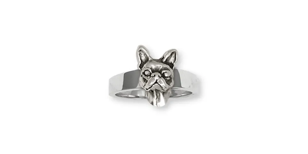 Boston Terrier Ring Jewelry Sterling Silver Handmade Dog Ring DO1H-R