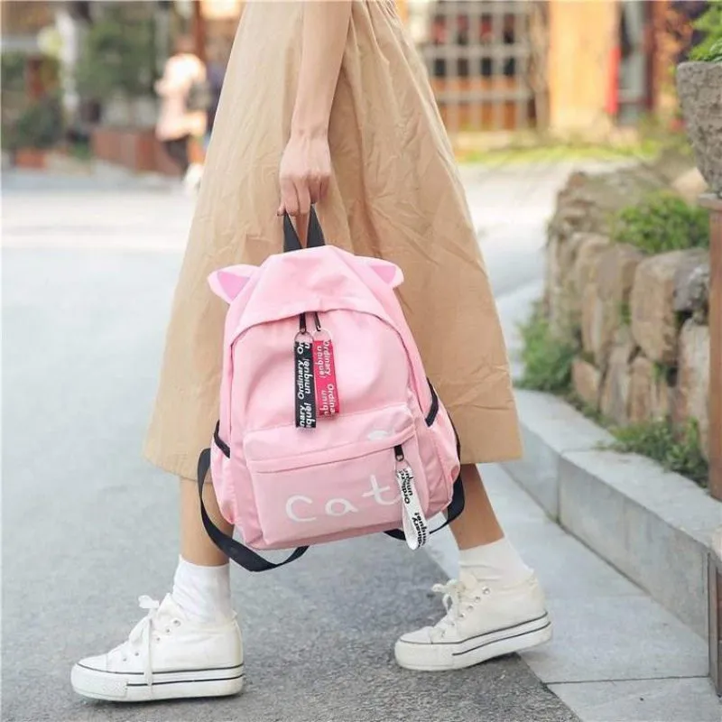 Cat Ear Canvas Backpack AD11784