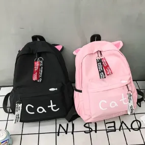 Cat Ear Canvas Backpack AD11784