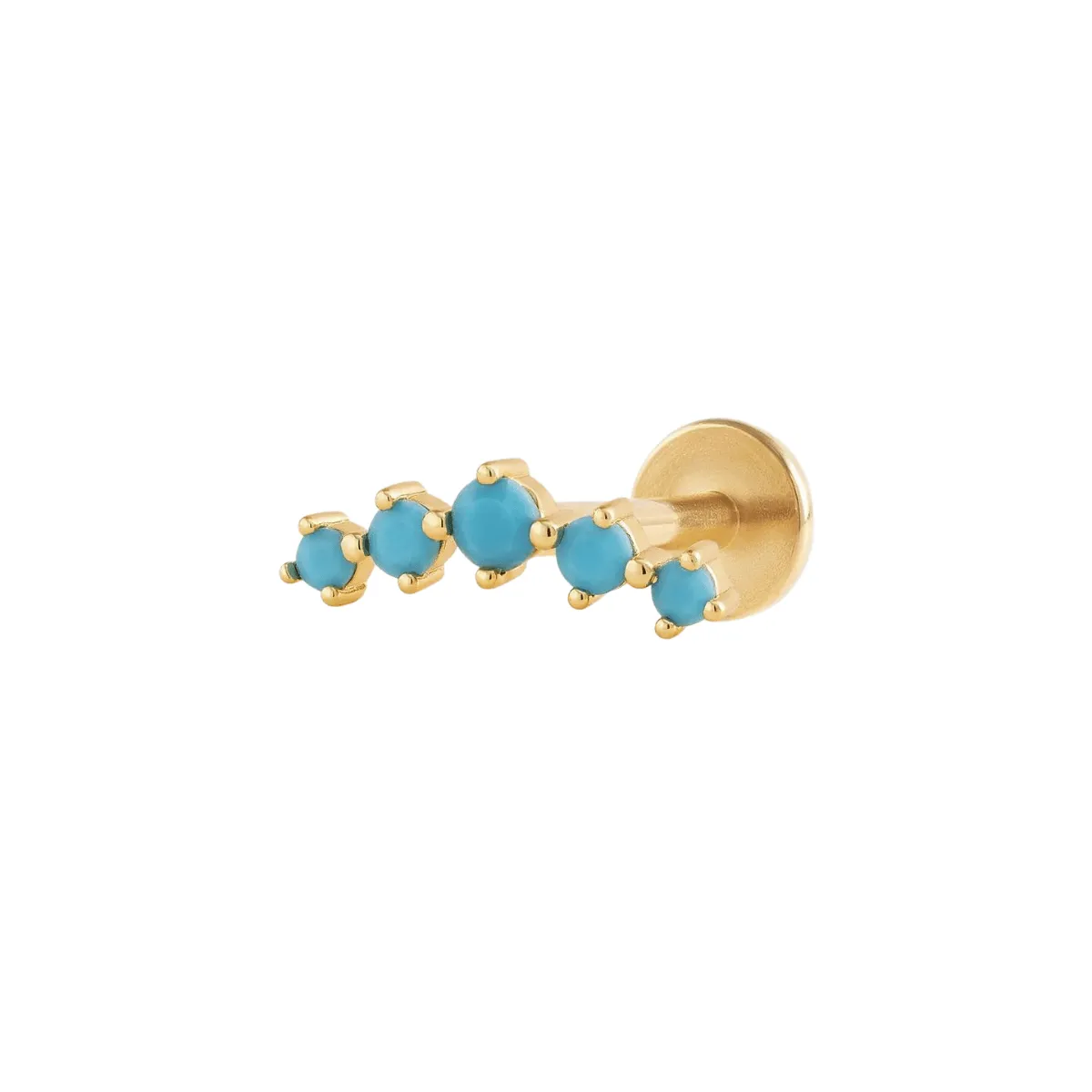 CURVED TURQUOISE CARTILAGE PIERCING EARRING (18G)