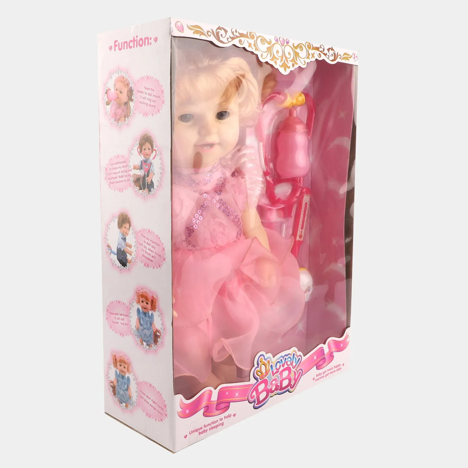 CUTE DOLL FACE MOVING DOLL & DOCTOR SET TOY