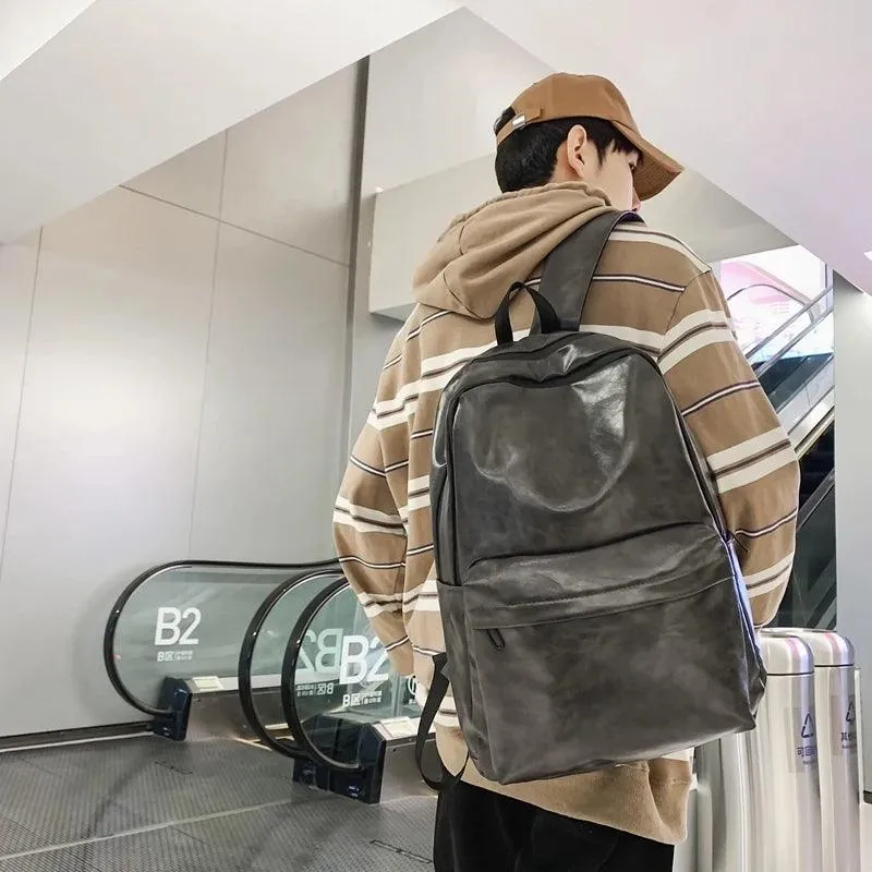 DV1231 Fashion Preppy Style Cool Backpack - PU Leather Bags