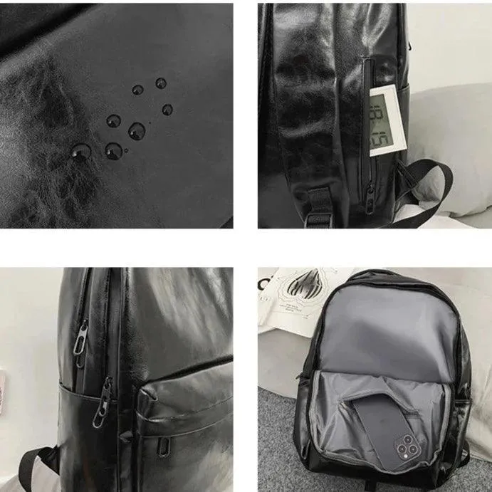 DV1231 Fashion Preppy Style Cool Backpack - PU Leather Bags