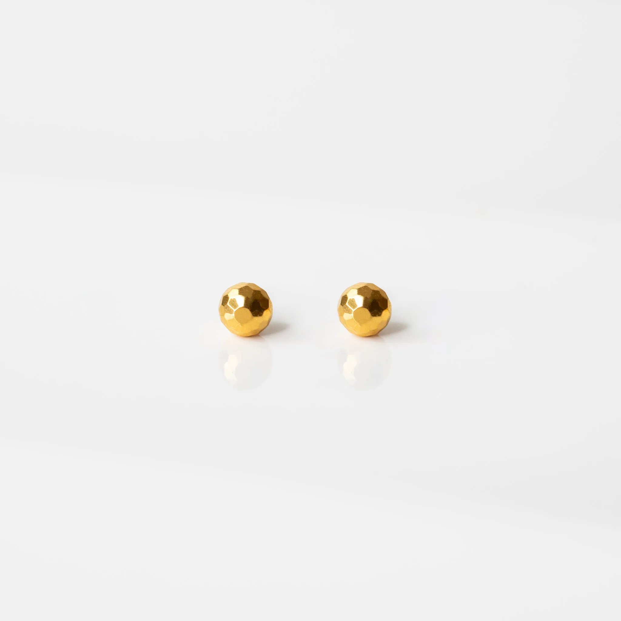 Faceted Sphere Flat Back Sleeper Earrings