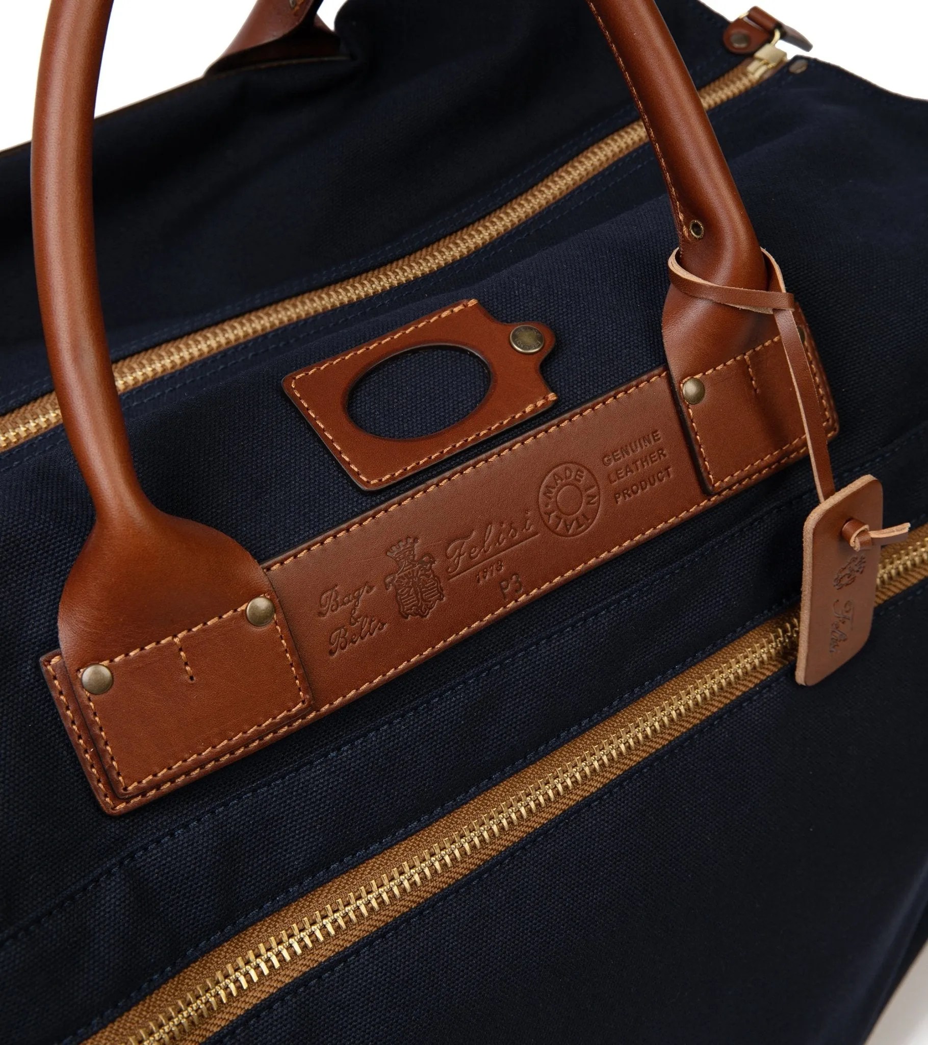 Felisi Light Canvas P3 Boston Bag: Navy