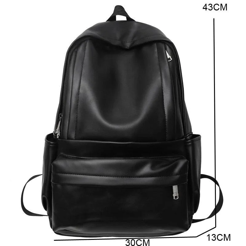 GC337: Large-Capacity, Comfortable, Leather College Cool Backpack