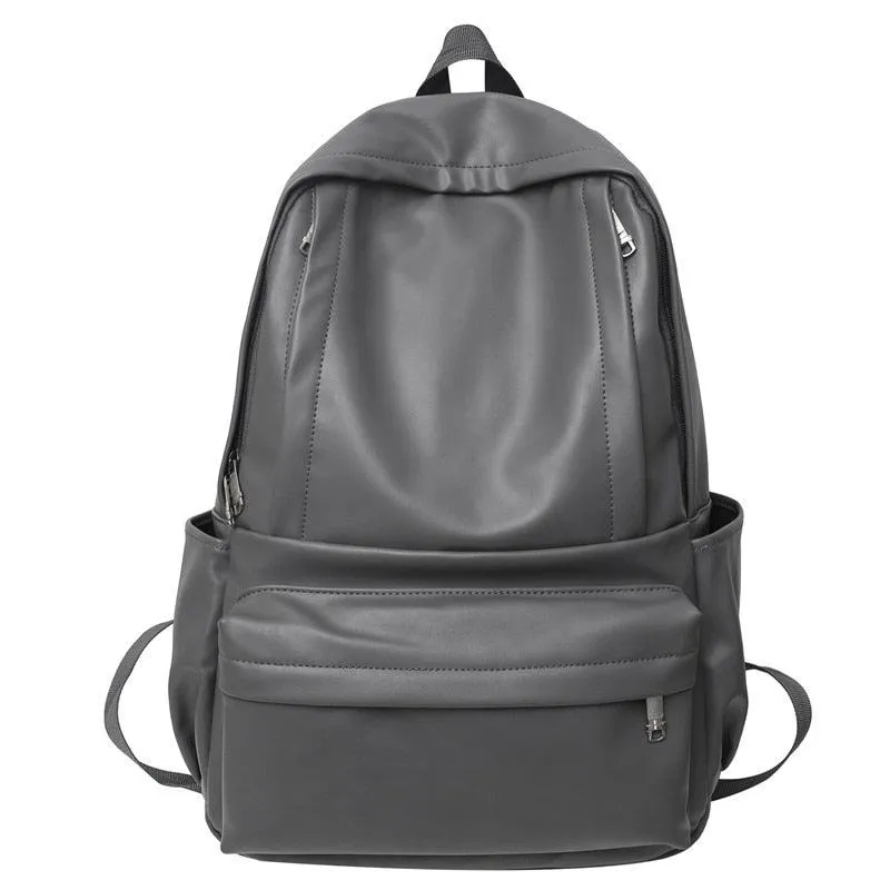 GC337: Large-Capacity, Comfortable, Leather College Cool Backpack