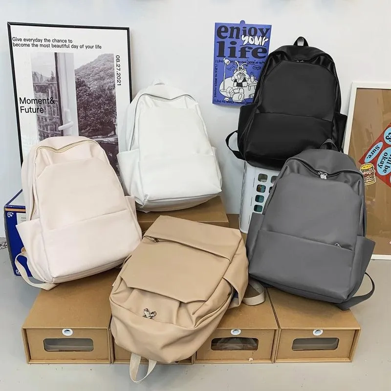 GC337: Large-Capacity, Comfortable, Leather College Cool Backpack