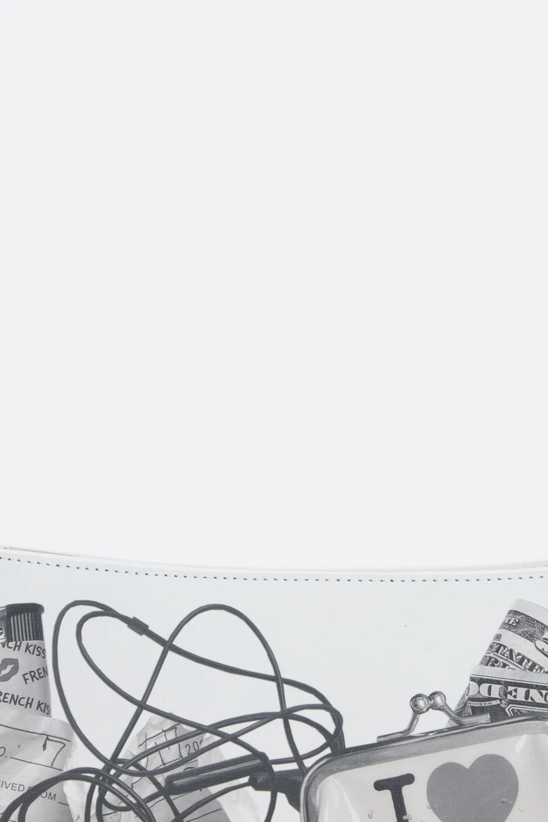 graphic print smooth leather shoulder bag