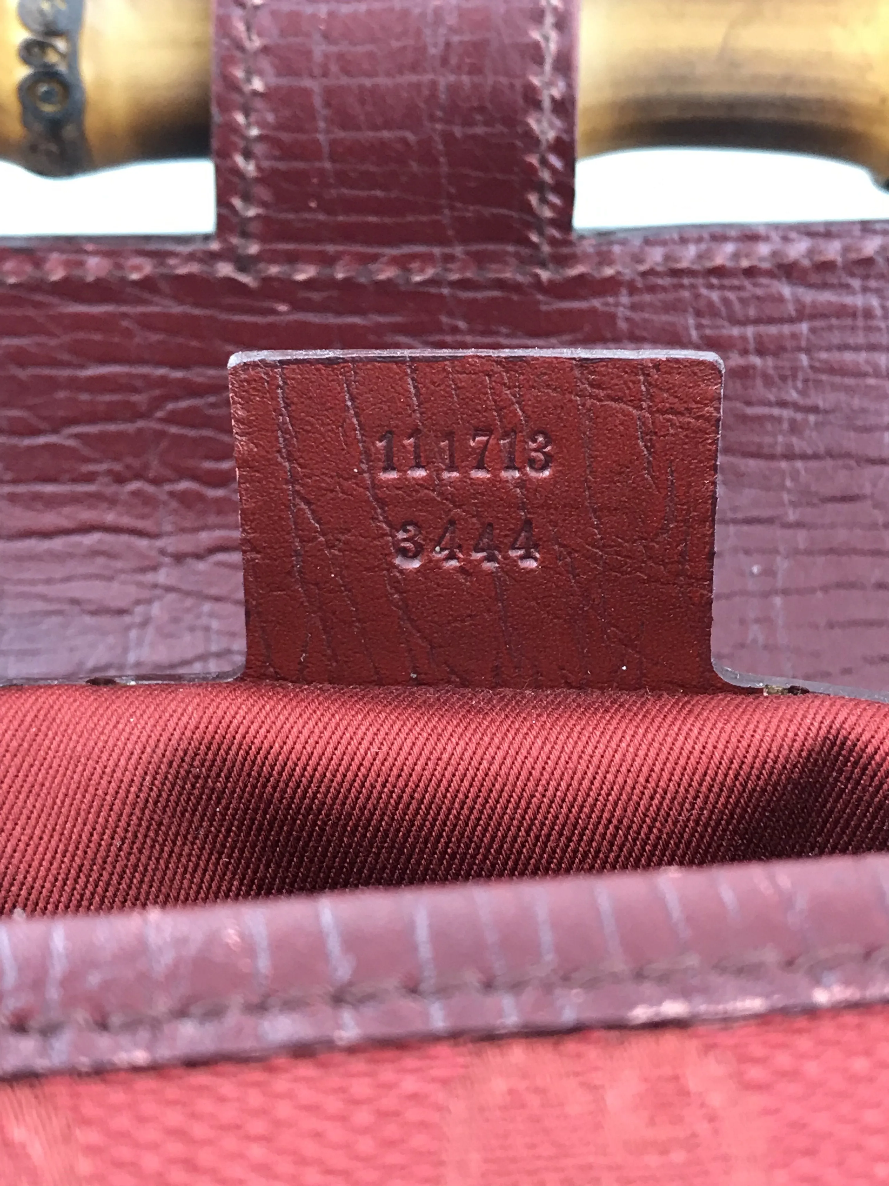 Gucci GG Canvas Leather Bamboo Bullet Bag