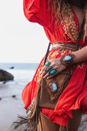 Gypsy Wanderer Phone Pouch with Larimar