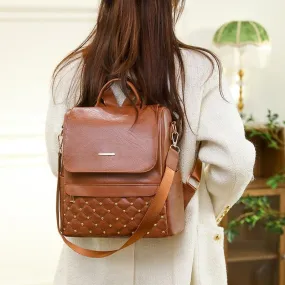 GZ235 Fashion Soft Leather Cool Backpack for Teenage Girls School