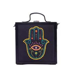 Hamsa Hand embroidered briefcase bag