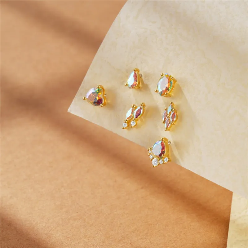 Heart Opal Flat Back Earrings