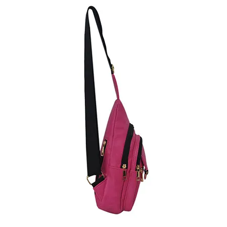 Hot Pink NGIL Faux Leather Sling Shoulder Bag