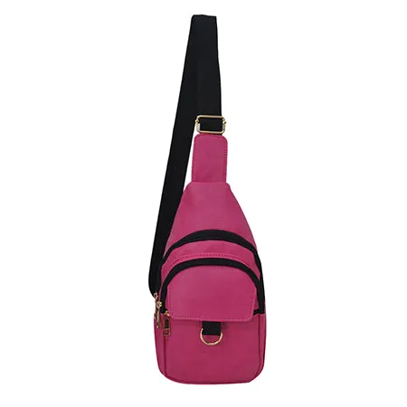 Hot Pink NGIL Faux Leather Sling Shoulder Bag