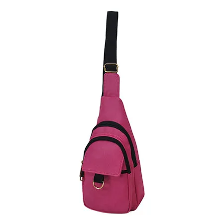 Hot Pink NGIL Faux Leather Sling Shoulder Bag