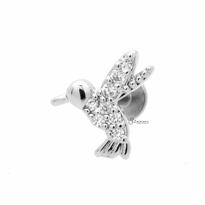 Hummingbird Top Internally Threaded Flat Back Stud