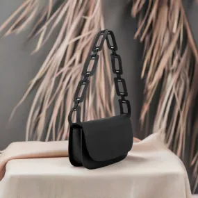 Inez Black Recycled Vegan Shoulder Bag