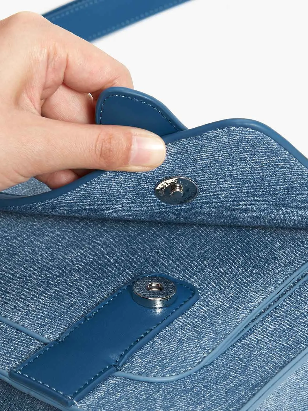 Jane Messenger Bag- Denim Leather