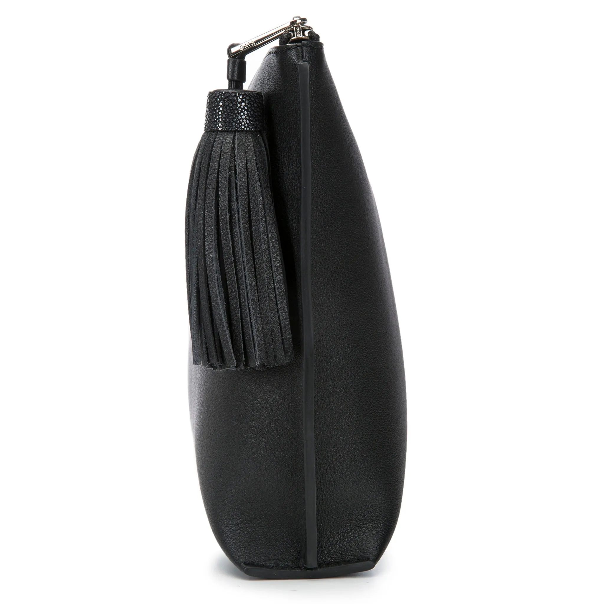 Jen Leather Zip Pouch with Tassel