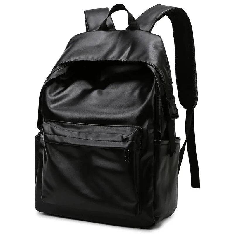 Large Capacity GZ215 Leather Cool Backpack - Ideal for Travel, School, and College