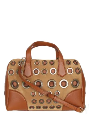 Le Coussin Boston Eyelet Bag, Caramel