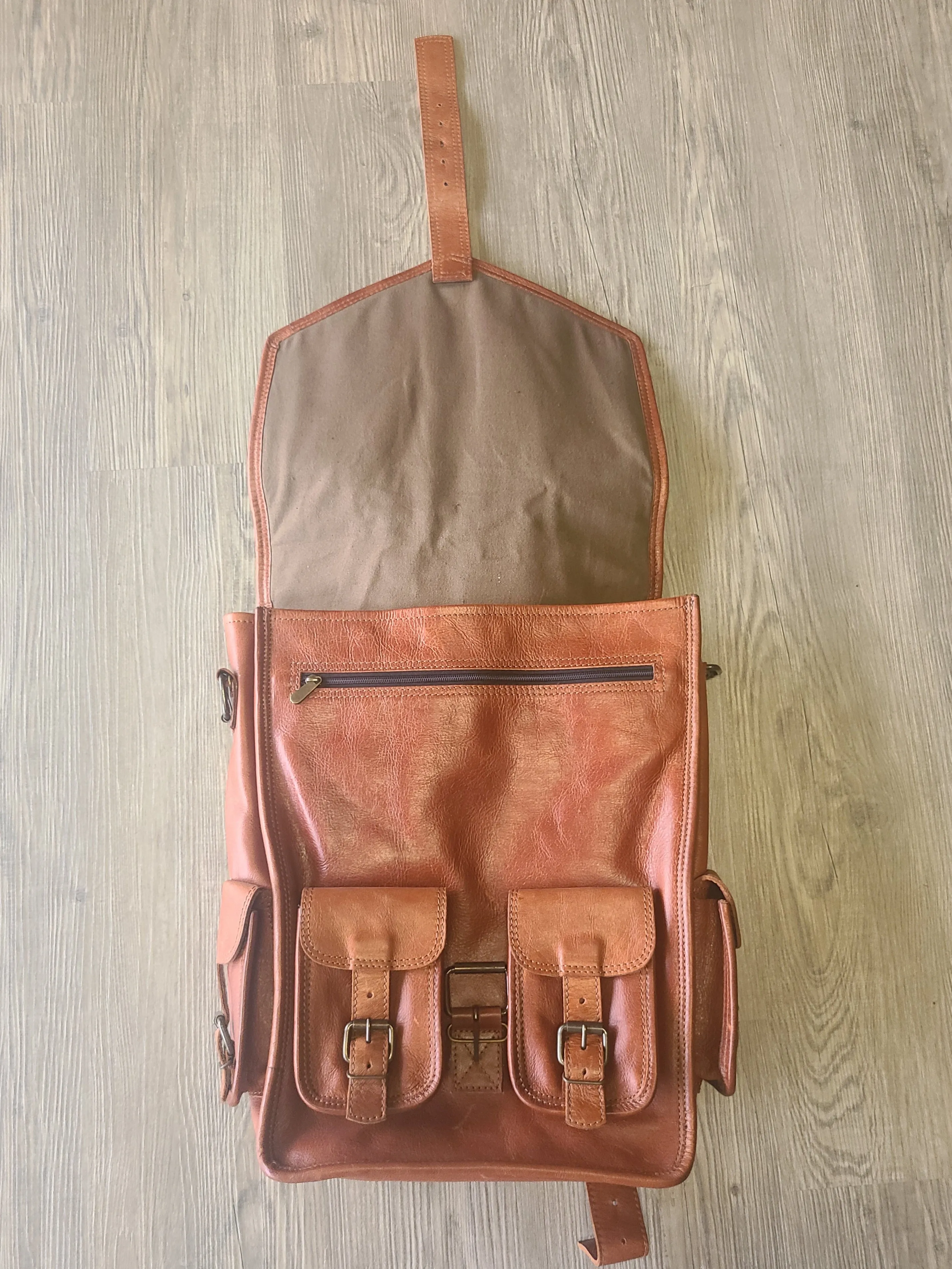 Leather Cowhide Travel Rucksack