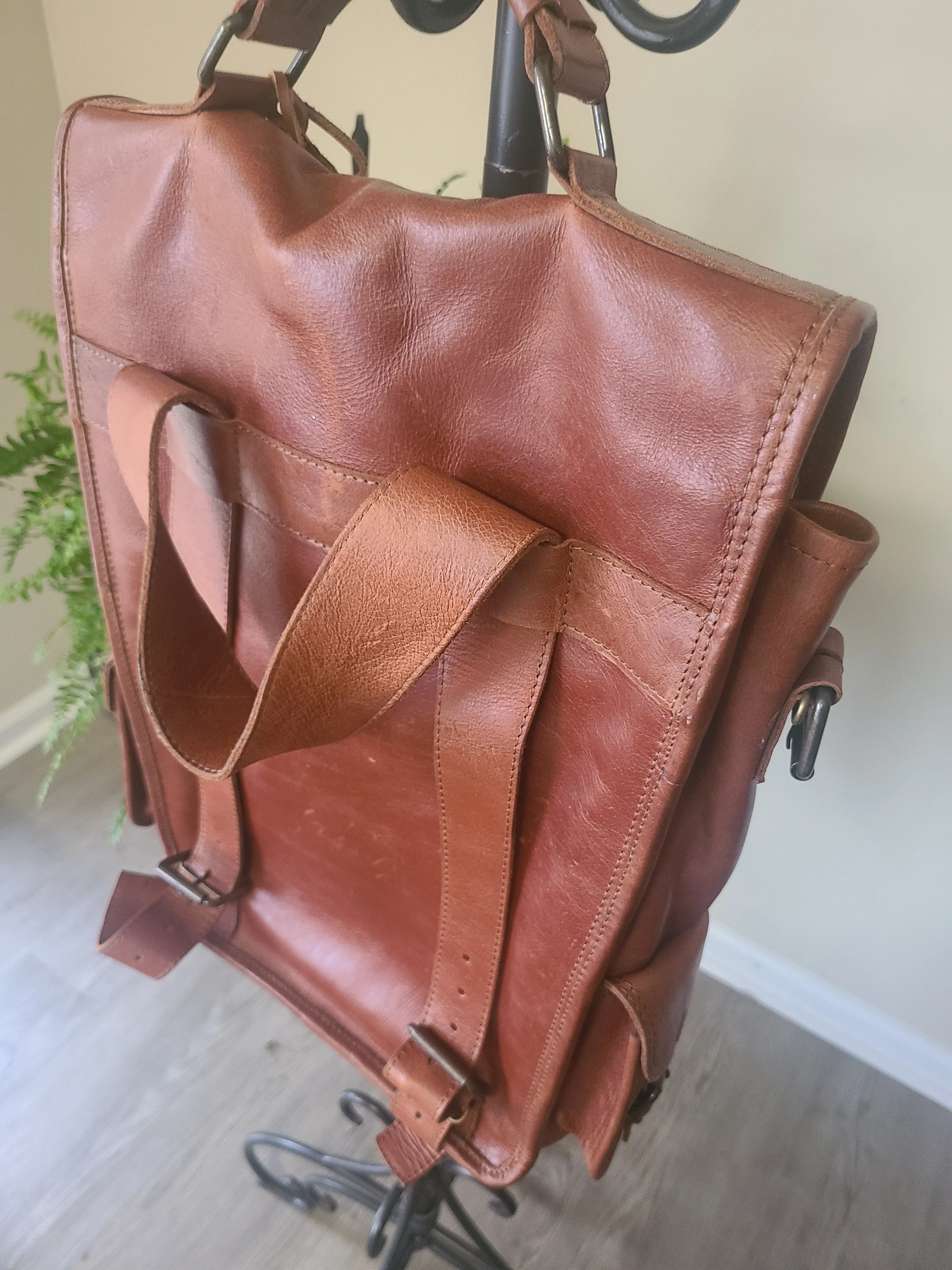 Leather Cowhide Travel Rucksack